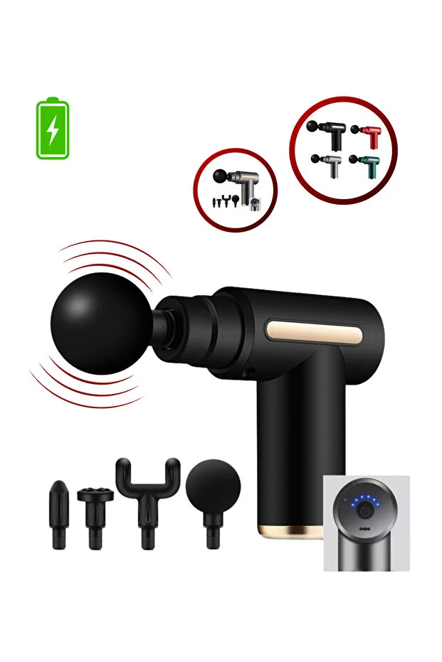 Darbeli Titreşimli Şarjlı Sporcu Masaj Tabancası Masaj Aleti Kas Rahatlatıcı